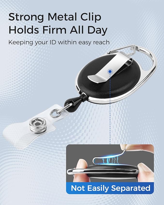KTRIO ID Badge Holder with Retractable Reel, 2 Pack | Fits 2.5x3.4" Cards - Image 3
