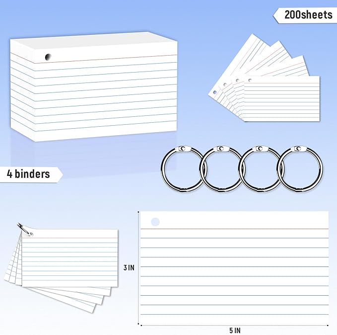 200 Count 3 x 5 Inch White Index Cards - Image 2