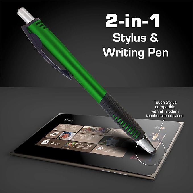 Personalized Pens with Your Custom Logo or Text-250 Pack Bulk-for Businesses, Parties, and Events, 2 in 1 Capacitive Stylus & Ballpoint Pen Compatible with Most Touchscreen Devices, Silver