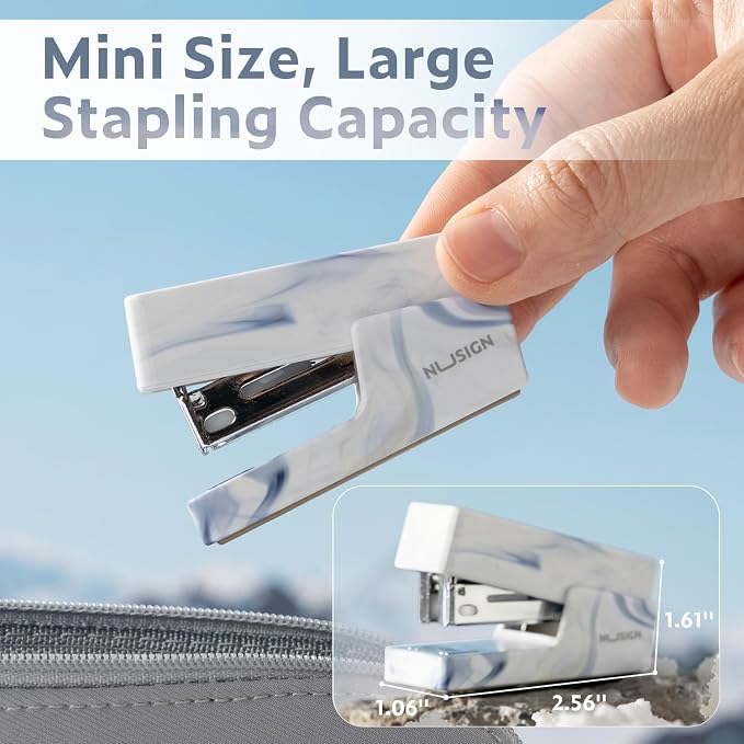 NUSIGN Mini Stapler with 830 Staples, Small Cute Desk Staplers, 25 Sheet - Image 7