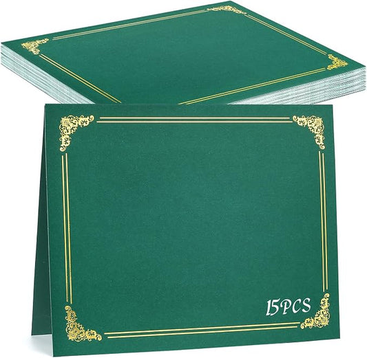 gisgfim 15Pcs Certificate Holders Diploma Covers Single Sided Gold Foil Border by gisgfim