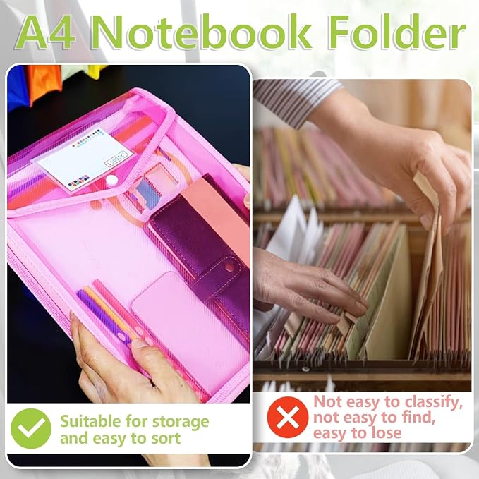 5 PCS Plastic File Folders, A4 Document Folder Pockets Envelopes, Waterproof - Image 4