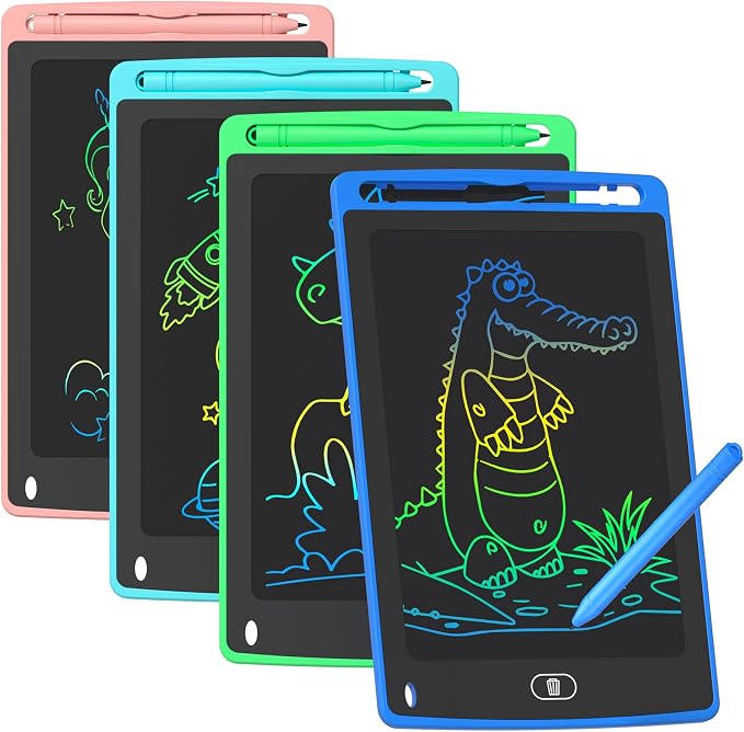 4 Pack LCD Writing Tablet for Kids, 8.5 Inch Colorful Doodle Board Drawing by TQU
