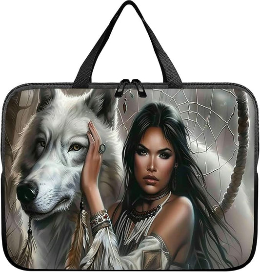 Laptop Sleeve Case Bag 15 inch, White Wolf Slim Carrying Case Durable Handbag Travel Laptop Bag for 15 inch MacBook Air M3/M2/15 Pro/Surface Laptop 7/6/5/4/3/ Dell XPS 15 Plus