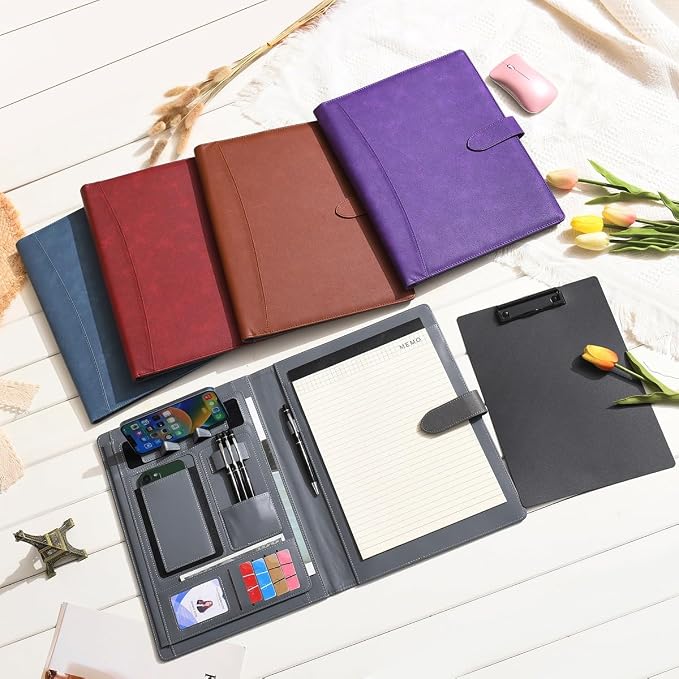 Wason Portfolio Padfolio A4 Leather PU Folder File Document Holder Case - Image 4