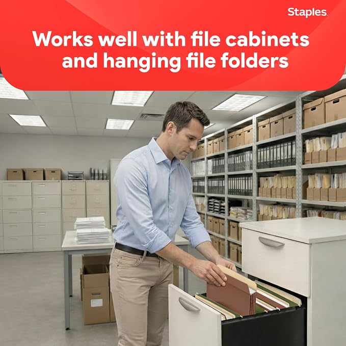 Staples Reinforced File Pockets, Letter Size, 3.5‑Inch Expansion, Heavy‑Duty - Image 4