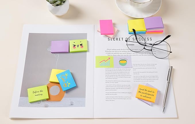 Mini Sticky Notes 1.5x2 in, 9 Colors Bright Strong Adhesive Post, Suitable - Image 5