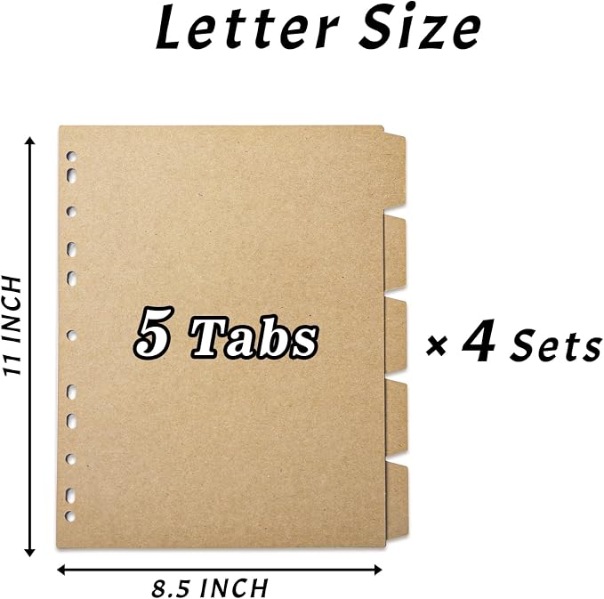 Kraft Binder Dividers, 8.5 x 11 inches Binder Dividers - Image 2