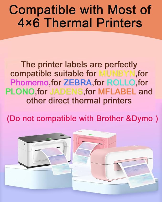 2.25 x 1.25 Thermal Labels - Self-Adhesive Address Shipping Barcode Stickers, Compatible with Rollo & Zebra & MUNBYN, 800 Labels for Printer, Color-DeskLoop Office