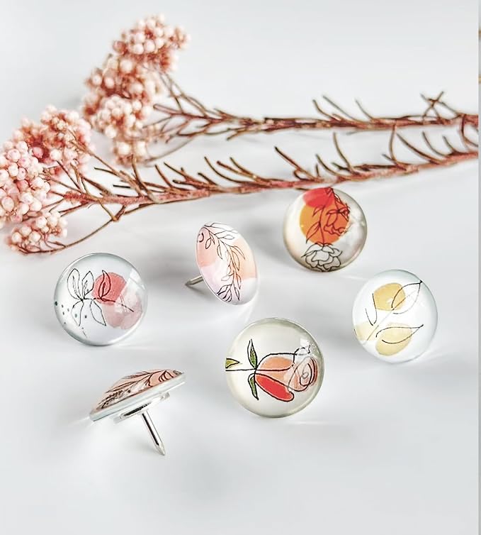 24 Glass Decorative Push Pins, Cute Bulletin Board Pins, Cute Thumbtacks - Image 5