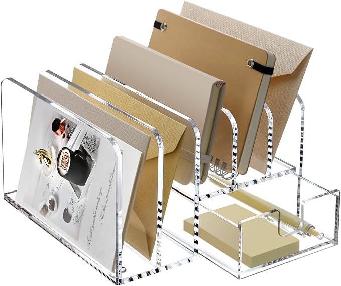 SANRUI Desk Organizers and Accessories, Acrylic Mail Organizer Countertop by SANRUI