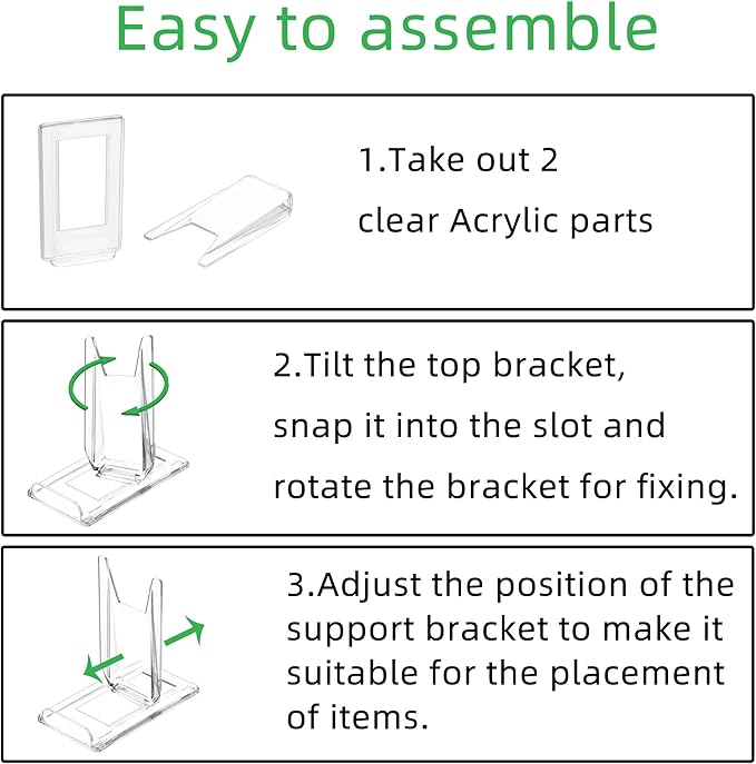 （10 Pack ）Acrylic Book Stand for Display Adjustable Clear Display Holder Easel Collector Stand for Home Office Back to School Comic Album CD Magazine Postcard Artworks (4.2 x 4.3 x 2.35 Inch)-DeskLoop Office