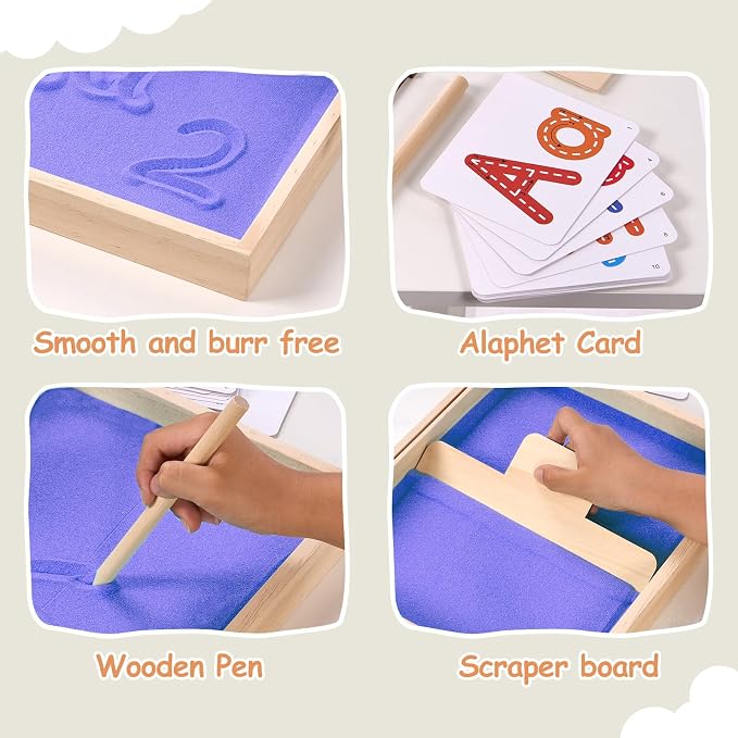 Montessori Sand Tray for Kids, Writing Play Sand Tray - Image 5
