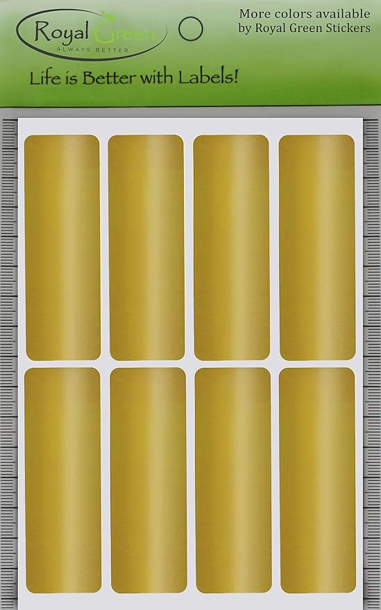 Royal Green Writable Rectangular Labels, 1 x 3 inch, Metallic Gold Colored - Image 3