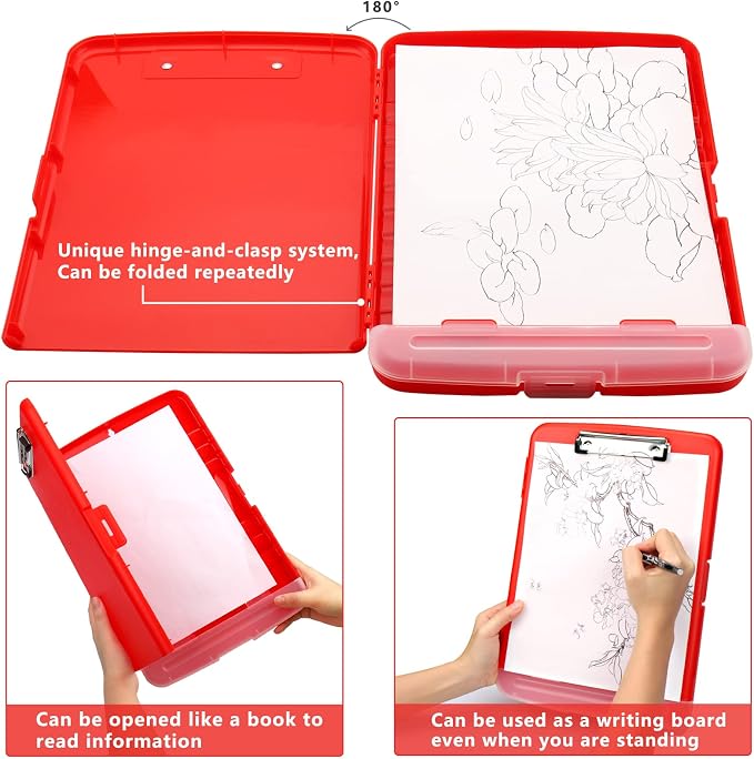 SFLHHDM Clipboard with Storage, Clip Boards 8.5x11, Plastic Clipboards with Pen - Image 4