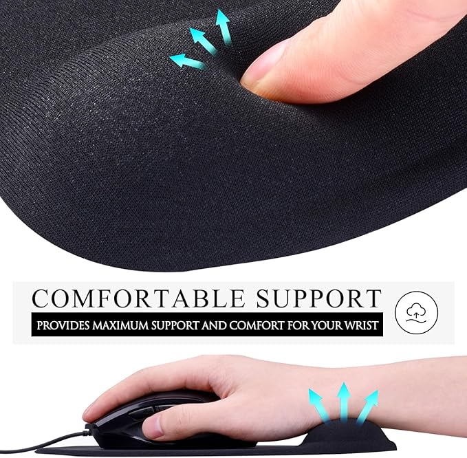 JIKIOU Mouse Pad, 2 Pack Ergonomic Mouse Pads - Image 4