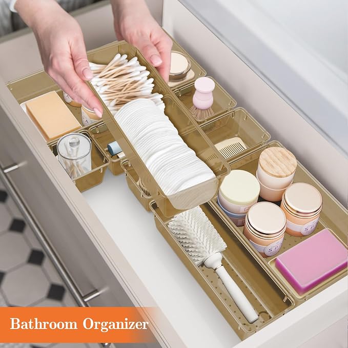 SpaceHacks 25 PCS Plastic Drawer Organizer Set, 4-Size Versatile Organizer - Image 6