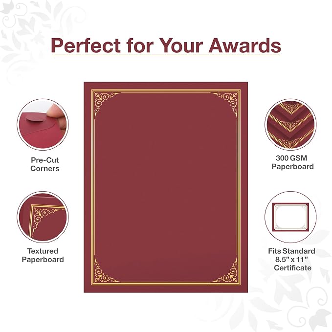BELLE KR® Red Certificate Holders 8.5 x 11, Documents and Diplomas - Image 2