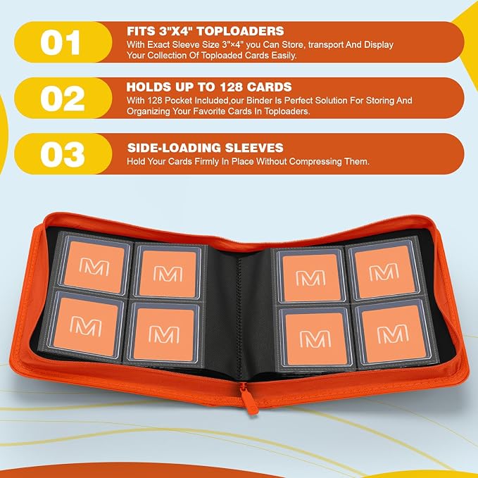 Toploader Binder, 4-Pocket Side Load Trading Card Album, Holds 128 Cards - Image 3