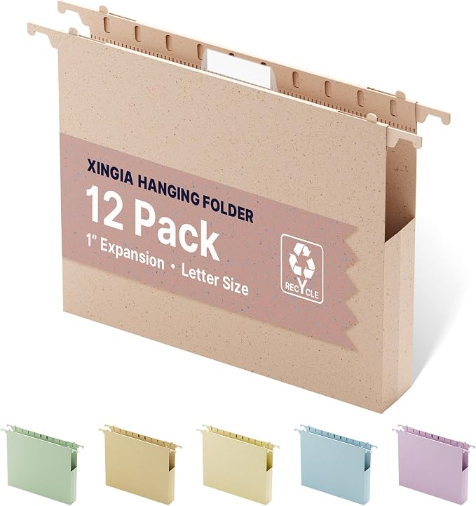 XINGIA Hanging File Folders Letter Size, Heavy Duty 1" Expanding Hanging File by Unknown