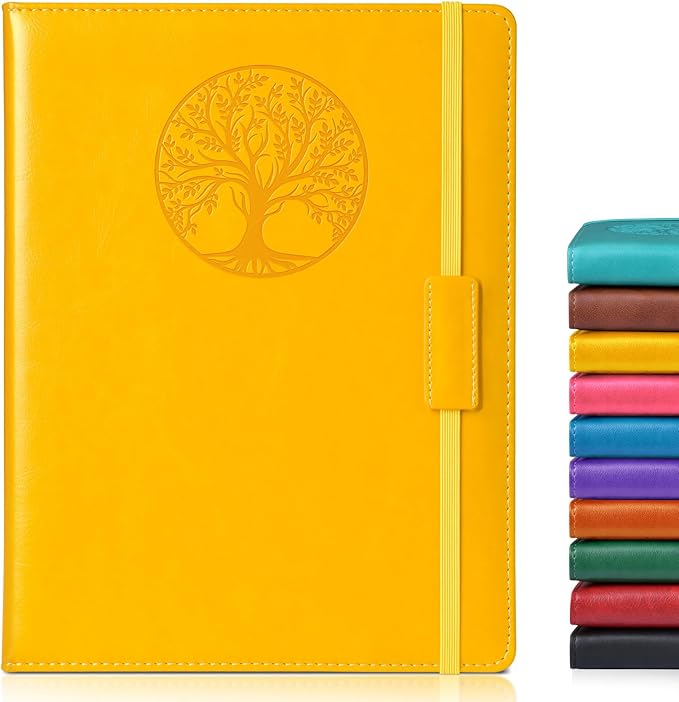 Lined Journal Notebook for Women Men,256 Pages B5 Large Hardcover Leather Journals for Writing,Travel,Business,Work,School,College Ruled Notebooks for Note Taking,Diary Notepad 7.8"×10.2"-DeskLoop Office