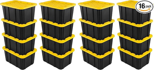 Sterilite 16-Pack Industrial Tote, Plastic Storage Container Bins by Sterilite