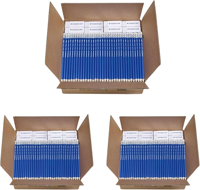 STAEDTLER Norica #2 HB Pencils Class Pack: 144 Pre-Sharpened Pencil + 12 Erasers by Staedtler