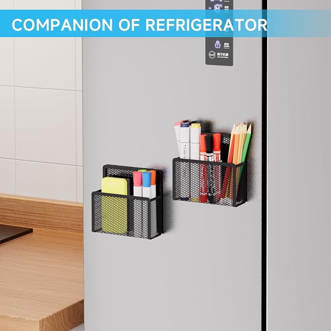 Marbrasse Magnetic Dry Erase Marker Holder, Mesh Pen Holder - Image 6