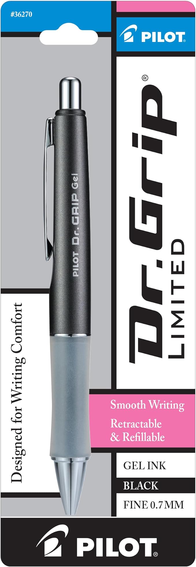 PILOT Dr. Grip Limited Refillable & Retractable Gel Pen, Fine Point, Single Pen by PilotCorporationofAmerica