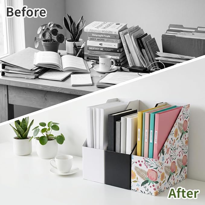Rempry 12 Pack Magazine File Holders Black, Foldable Cardboard Document - Image 4