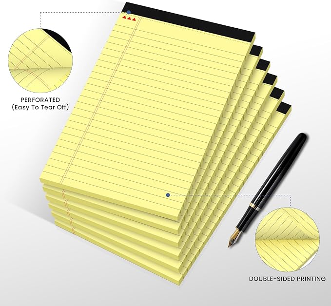6pcs Small Note Pads, Writing Pads 5 x 8, Legal Pads, Pad Paper Perforate - Image 4