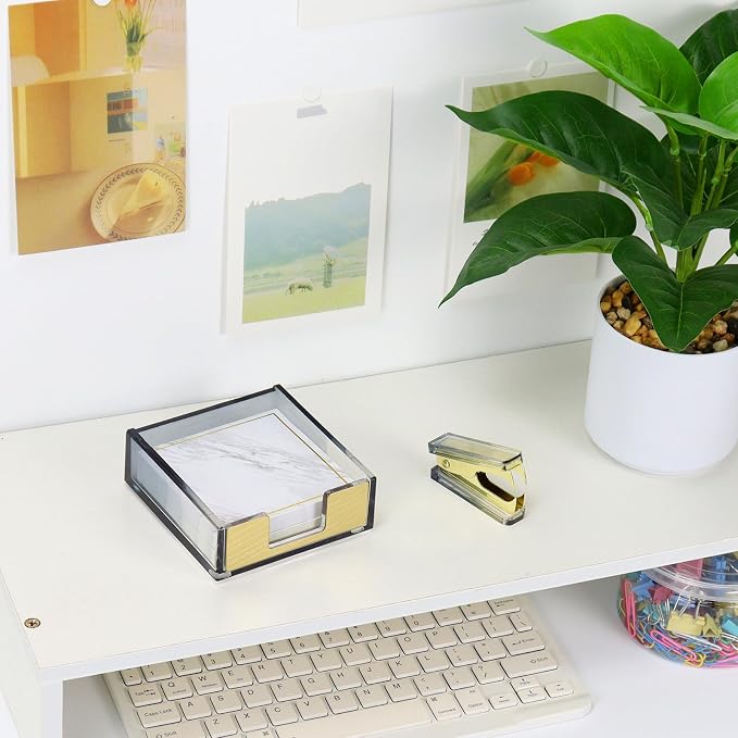 MultiBey Gradient Acrylic Sticky Note Holder & Staple Remover Set - Image 7
