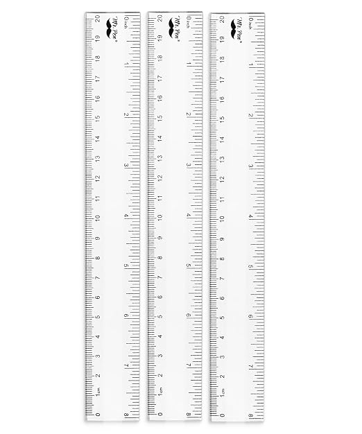 Mr. Pen- Plastic Ruler, 8 Inch, 3 Pack, Easy-to-Read Markings | by MrPen
