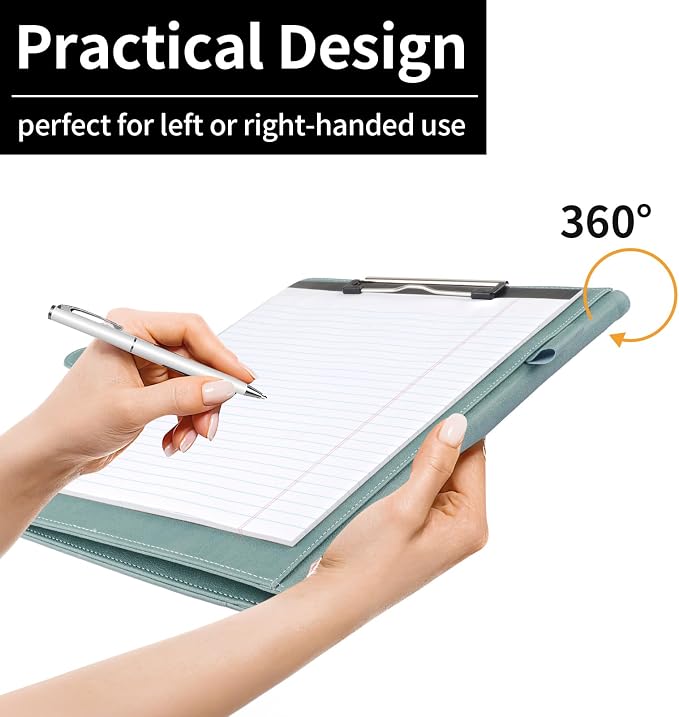 Professional Padfolio with Clipboard, Faux Leather Portfolio Folder Binder - Image 8