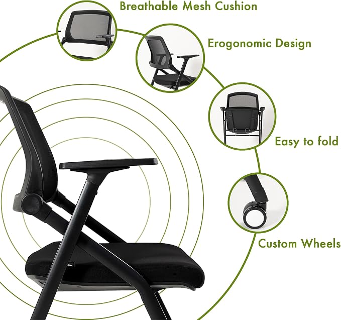 VACYOVKE 20 Pack Folding Chairs Capacity Portable Nesting Commercial Seat - Image 7