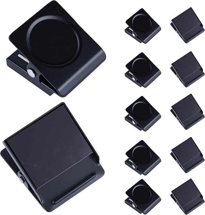 Magnetic Clips 1.5 inch, 12 Pack Heavy Duty Magnet Metal Clips by Thimmamma