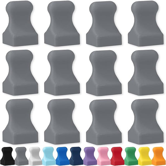 Glassboard Studio MiniPawn Magnet - Strong Neodymium Rare Earth Magnets for Fridge, Whiteboard, Locker & Magnetic Glassboards - Ideal for Crafting & Office Use - Strong Fridge Magnets (Steel Gray, 12)-DeskLoop Office