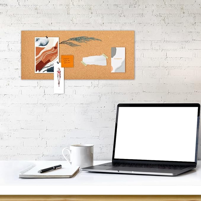 17x8 Cork Board Tiles Bulletin Board, 1/2" Thick Self-Adhesive Cork Boards - Image 4