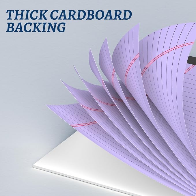 12 Pack 5 x 8 Inch Colored Legal Pads, 6 Bright Colors Double-Sided Lined - Image 4
