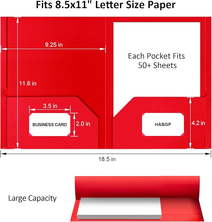 HABGP 5 Pcs File Folders with Pockets, Paper Colored File Folders - Image 4