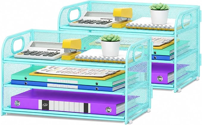 Cawukege 2 Pack 3 Tier Paper Organizer by Cawukege