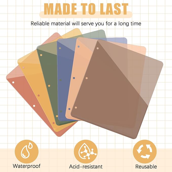 Maitys 30 Pack Binder Pockets 3 Hole Punch Clear Plastic Document Folders - Image 2