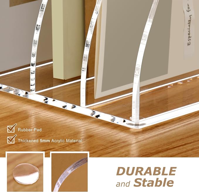 SANRUI Acrylic Magazine File Holder Desk Organizer, Folder Rack Binder - Image 5