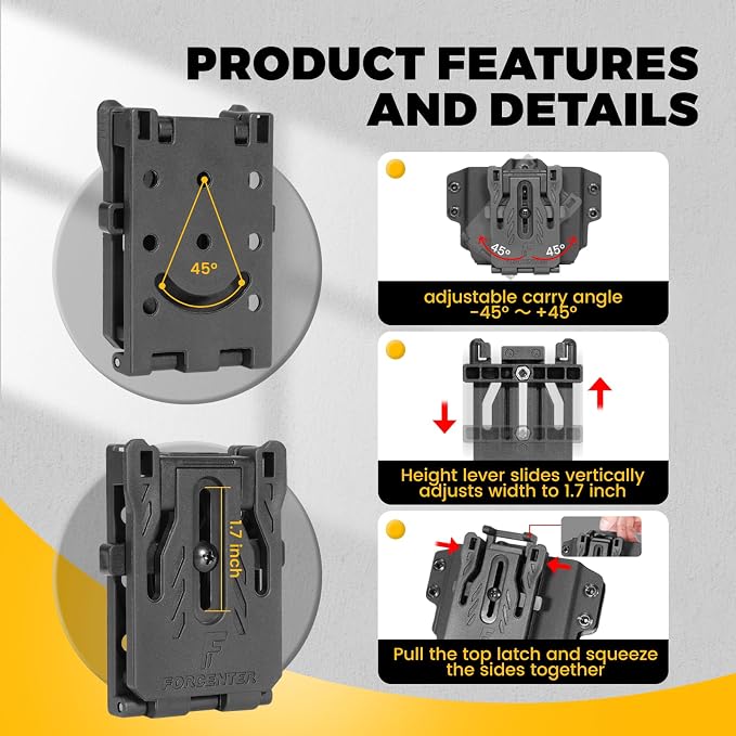Kydex Magazine Holder, Forcenter OWB Double Magazine Pouch, Universal Magazine - Image 4
