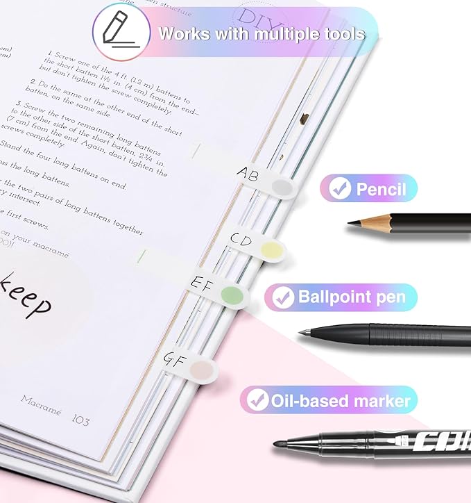 Transparent Sticky Notes,1120 Sheets Clear Sticky Notes with Pen, Waterproof Annotation Kit, Self-Adhesive Translucent Writable Index Tabs for Annotation Books, Bible Journaling Study Office School-DeskLoop Office