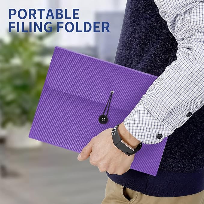 Expanding File Folder, 13 Pockets Accordian File Holder Organizer, A4 Letter - Image 6