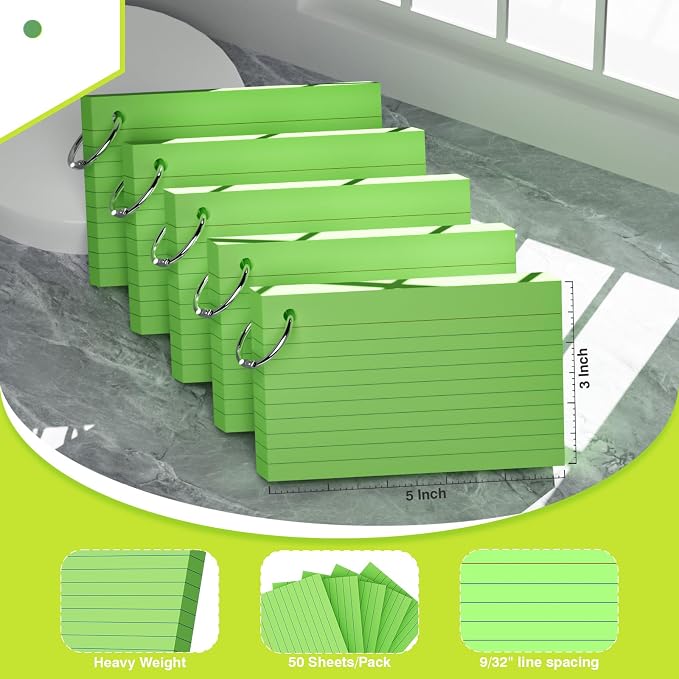 250 Count Green Index Cards - Image 2