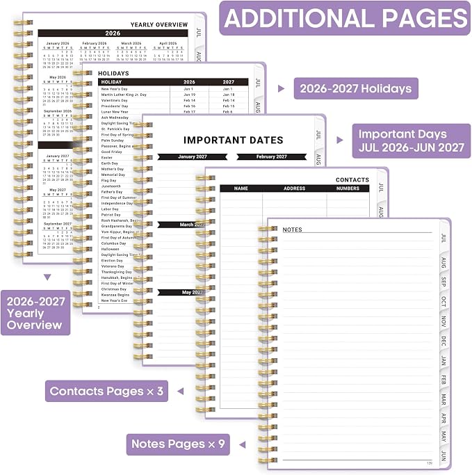 8.5" x 11" Academic Planner 2026-2027, Weekly & Monthly Calendar Planner Book - Image 4