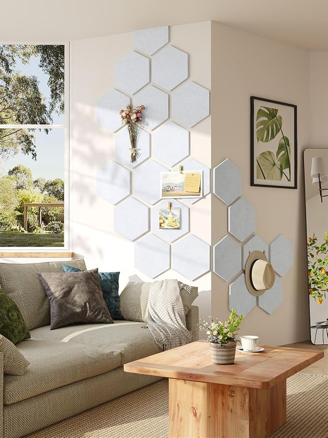 8 Pack Hexagon Felt Bulletin Board Tiles - Image 5