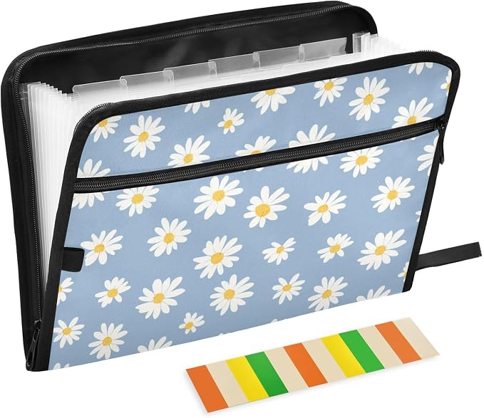 Blue Daisies Accordion File Organizer Expanding Document Folder by Unknown